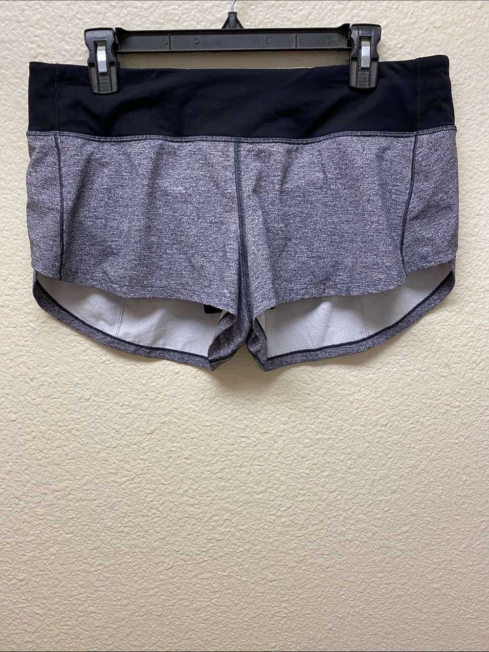 Lululemon Gray Heather Shorts with Black Waistband
